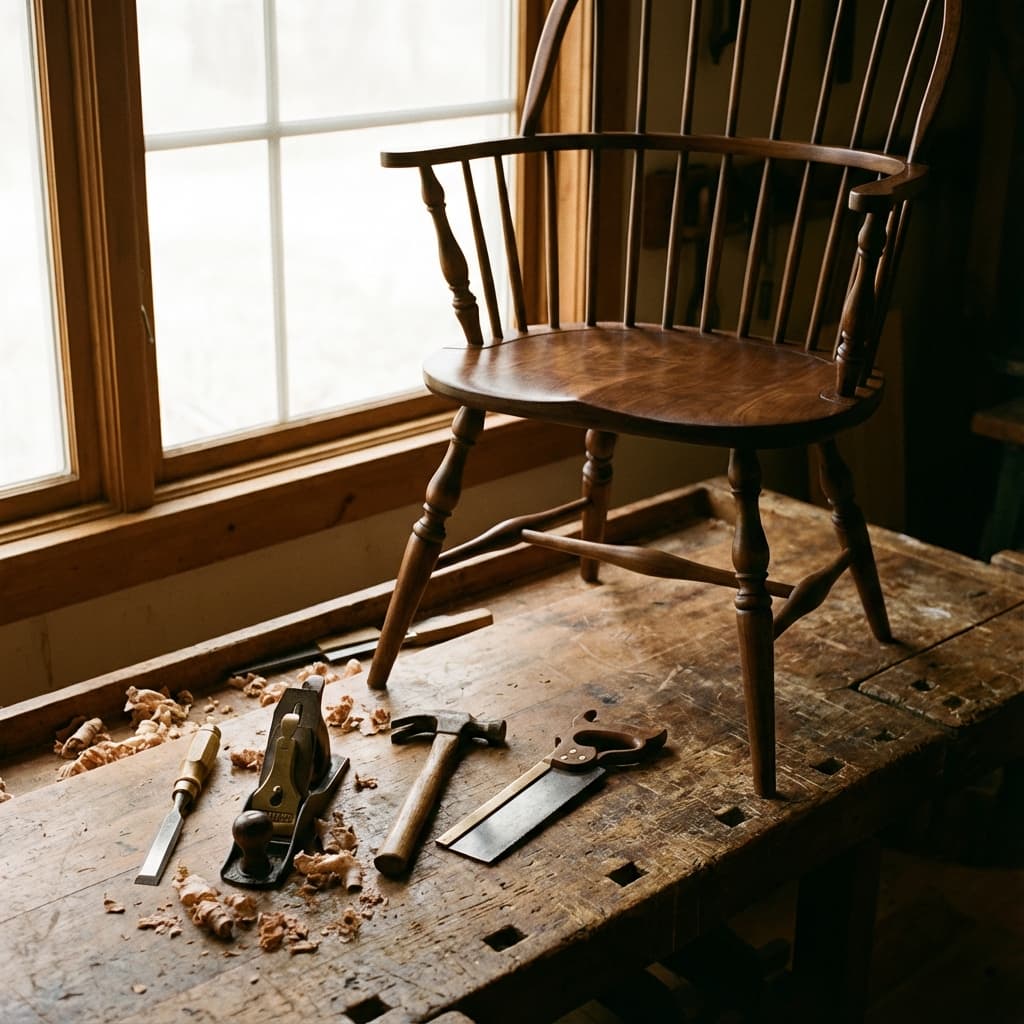 Muebles restaurados en un salón moderno